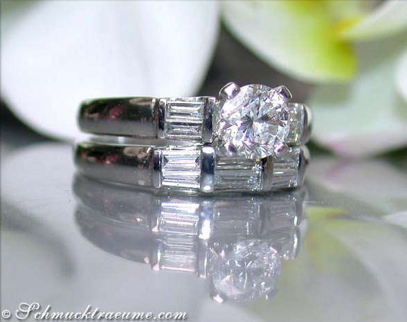 Wunderschöner Brillant Solitär Ring mit Beisteck Ring #1 Wunderschöner Brillant Solitär Ring mit Beisteck Ring #1