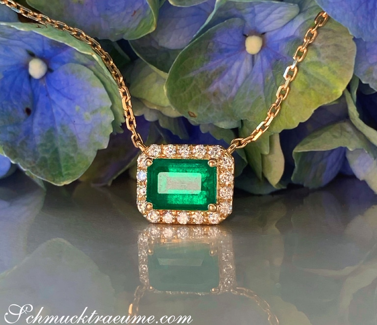 Wundervolle Smaragd Halskette mit Brillanten #1 Wundervolle Smaragd Halskette mit Brillanten #1