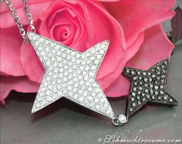 Extravagant Black & White Diamond Star Pendant #1 Extravagant Black & White Diamond Star Pendant #1