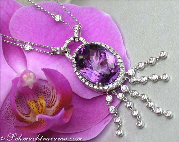 Wonderful Amethyst Necklace with Diamonds #1 Wonderful Amethyst Necklace with Diamonds #1