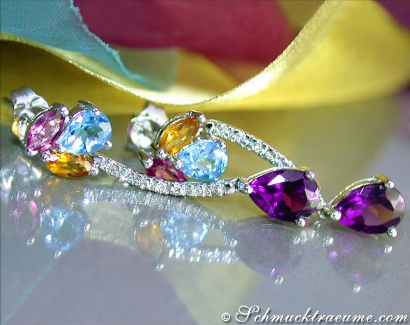 Pretty Multicolor Gemstone Earrings #1 Pretty Multicolor Gemstone Earrings #1