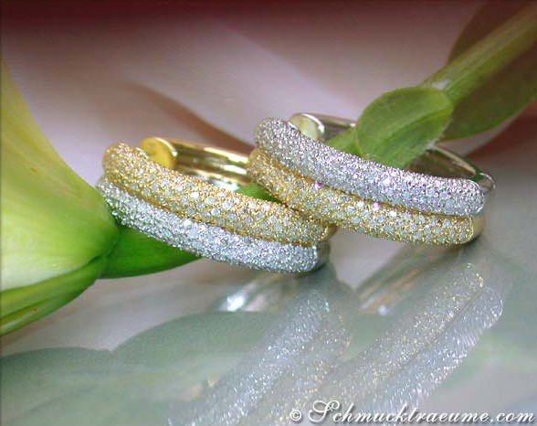 Timeless Diamond Hoops (Two Tone Finish) #1 Timeless Diamond Hoops (Two Tone Finish) #1