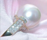 Prächtiger Südseeperle Ring mit Brillanten Kragen #3