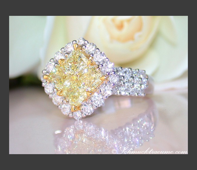 Grandioser gelbe Diamanten Ring mit Brillanten #1 Grandioser gelbe Diamanten Ring mit Brillanten #1