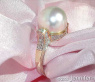 Prächtiger Südseeperle Ring mit Brillanten Kragen #4