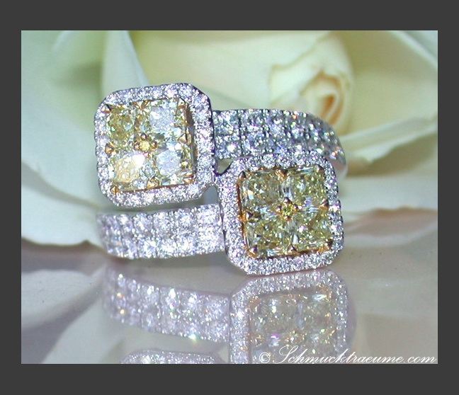 Wundervoller gelbe Diamanten Ring mit Brillanten #1 Wundervoller gelbe Diamanten Ring mit Brillanten #1