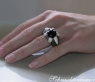 Opulenter Onyx Ring mit schwarzen & weißen Diamanten #3