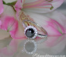 Attraktiver schwarzer Diamant Solitär Ring mit Brillanten #2