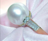 Prächtiger Südseeperle Ring mit Brillanten Kragen #5