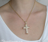 Massiver Brillanten Kreuz Anhänger in Gelbgold 750 #3