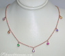 Zarte Multicolor Saphir Kette in Roségold #5