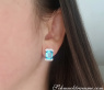 Attraktive Blautopas Ohrstecker mit Diamanten #3
