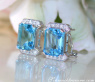Attraktive Blautopas Ohrstecker mit Diamanten #4