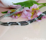 Dreireihiges Tennisarmband mit schwarzen und weißen Diamanten #6