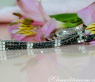 Dreireihiges Tennisarmband mit schwarzen und weißen Diamanten #7