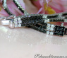 Dreireihiges Tennisarmband mit schwarzen und weißen Diamanten #8