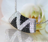 Auffallender Anhänger mit schwarzen Diamanten & Brillanten im Zick-Zack-Design #2