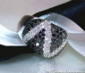 Stattlicher schwarze Diamanten Ring im Zick-Zack-Design #2