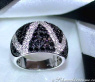 Stattlicher schwarze Diamanten Ring im Zick-Zack-Design #1