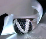 Stattlicher schwarze Diamanten Ring im Zick-Zack-Design #4