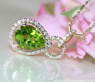 Schlichter Peridot Anhänger mit Diamanten #4