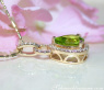 Schlichter Peridot Anhänger mit Diamanten #6
