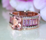 Exquisiter Morganit Ring mit pinken Saphiren und Brillanten #5