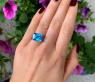 Auffallender Blautopas Ring mit Saphiren #3