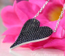 Extravagante schwarze Diamanten Herz Halskette #5