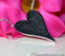 Extravagante schwarze Diamanten Herz Halskette #12
