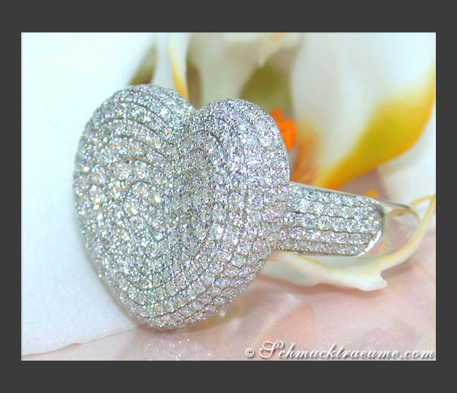 Prächtiger Diamant Herz Ring in Weißgold 750 #1