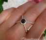 Überkreuzter schwarzer Diamant Solitär Ring #6