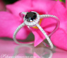 Überkreuzter schwarzer Diamant Solitär Ring #12
