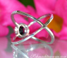 Überkreuzter schwarzer Diamant Solitär Ring #13