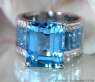 Extra stattlicher Blautopas Ring mit Diamanten #2