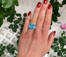 Extra stattlicher Blautopas Ring mit Diamanten #3