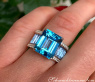 Extra stattlicher Blautopas Ring mit Diamanten #7