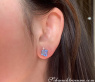 Zarte Blautopas Baguette Ohrstecker mit Diamanten #7