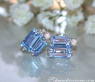 Zarte Blautopas Baguette Ohrstecker mit Diamanten #9
