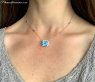 Traumhafte Blautopas Halskette mit Diamanten #7