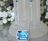 Traumhafte Blautopas Halskette mit Diamanten #9
