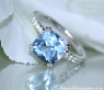 Herrlicher Aquamarin Ring mit Diamanten Kragen #4