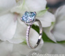 Herrlicher Aquamarin Ring mit Diamanten Kragen #5