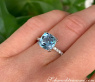 Herrlicher Aquamarin Ring mit Diamanten Kragen #6