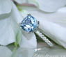 Herrlicher Aquamarin Ring mit Diamanten Kragen #7