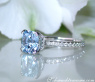 Herrlicher Aquamarin Ring mit Diamanten Kragen #11