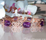 Prächtiges Amethyst Armband mit Diamanten im Art Déco Stil #10