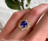 Zarter Tansanit Ring mit Diamanten im Schneeflocken Design #7