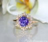 Zarter Tansanit Ring mit Diamanten im Schneeflocken Design #8