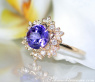 Zarter Tansanit Ring mit Diamanten im Schneeflocken Design #9